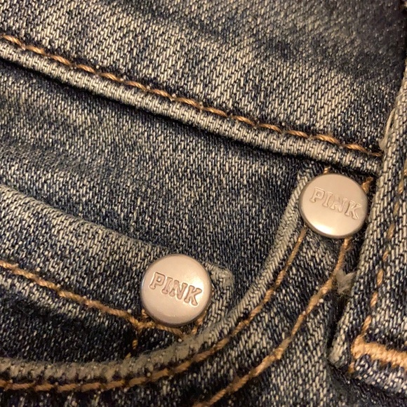 Pink Victoria’s Secret Distressed Jean Shorts Sz 0 - Picture 3 of 7